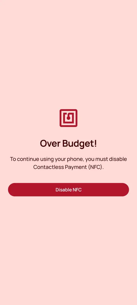 NFC wall: over budget, contactless payment must be disabled