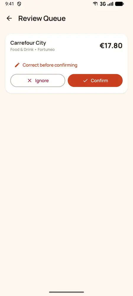 Transaction to confirm
